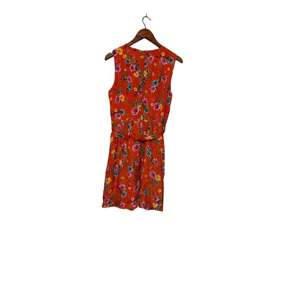 Floral Sleeveless Dress Size 14 Orange Multicolor Easter spring summer - Picture 2 of 5